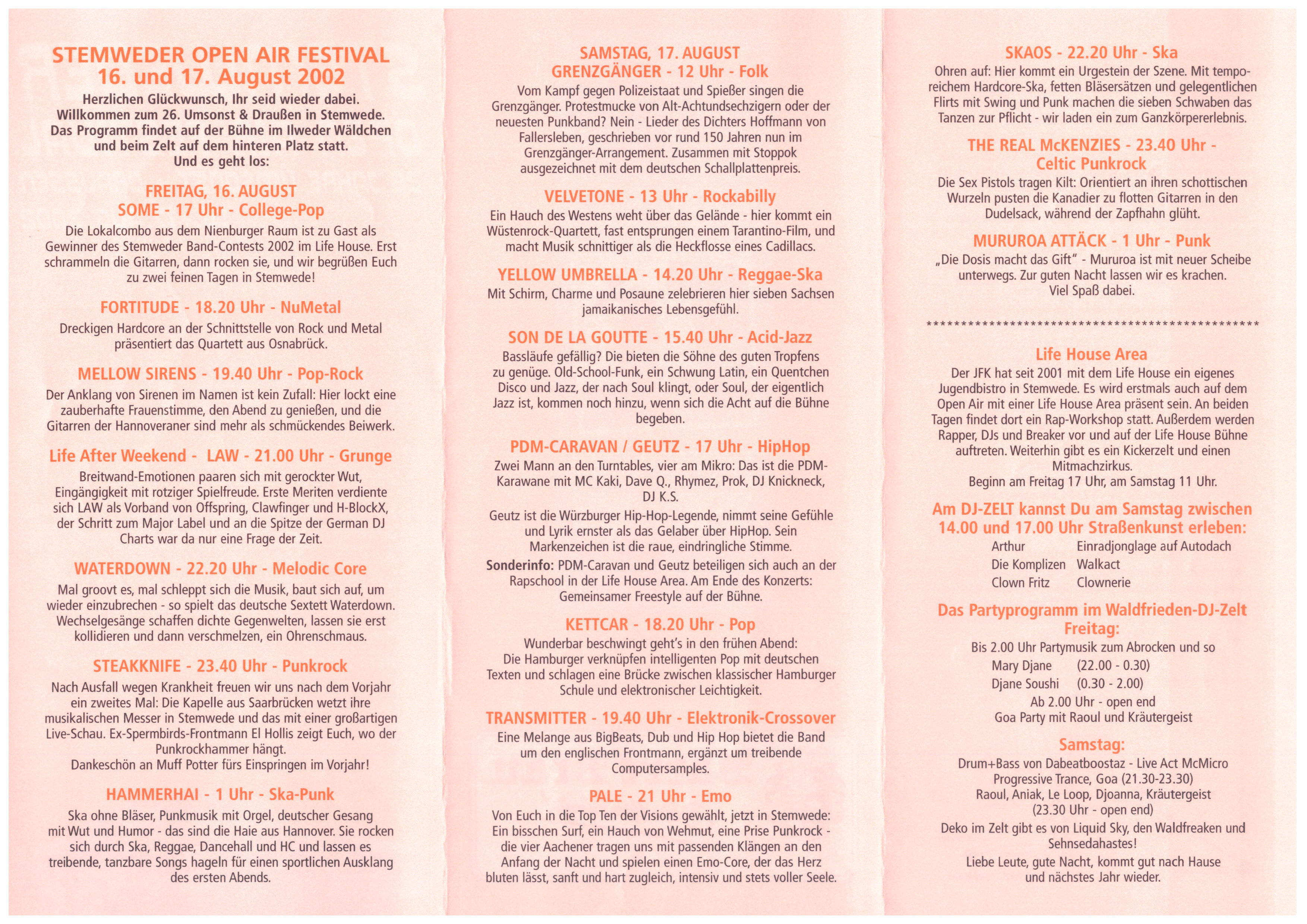 STEMWEDER OPEN AIR FESTIVAL 16. und 17. August 2002